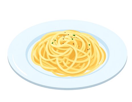 A plate of cooked pasta with seasonings