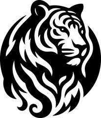 Obraz premium sketch vector illustration image design icon logo symbol tiger head abstract modern king of the jungle 