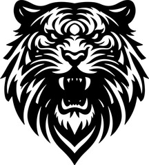 Obraz premium sketch vector illustration image design icon logo symbol tiger head abstract modern king of the jungle 