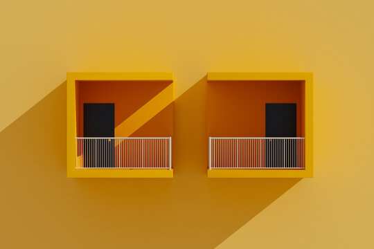 Bright yellow balconies enhance urban community vibrancy