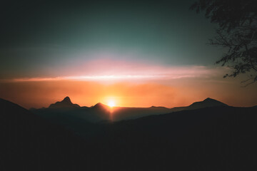 Colorful Evening Sky Above the Mountains of Itaipava, Brazil