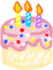 Birthday Cake with Candles and Sprinkles