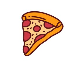 Italian Pizza with Various Toppings Illustration