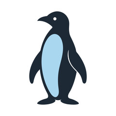 Obraz premium Cute cartoon penguin vector illustration on white background