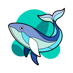 Naklejka premium Cartoon shark vector illustration swimming in the ocean