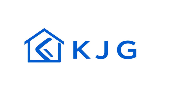 CCK House logo. KJG Letter logo and icon. Blue vector image on white background. KJG house Monogram home logo picture design and best business icon.