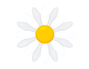 A stylized, cartoon daisy