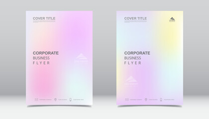 Modern pastel gradient corporate business flyer template with soft colorful background. Suitable for elegant brochure, poster, cover, and marketing materials.