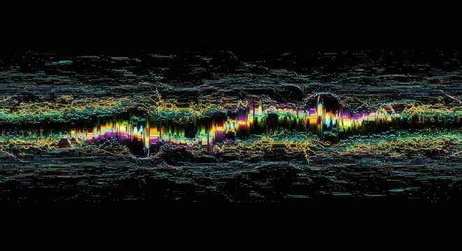 Abstract Glitch Art: Vibrant Spectrum of Digital Noise and Data Streams