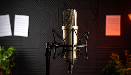 Studio microphone close up