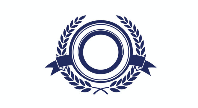 Elegant vector illustration of a laurel wreath surrounding a circular frame with a ribbon banner, perfect for logos, badges, or decorative design elements, easily customizable. - Powered by Adobe