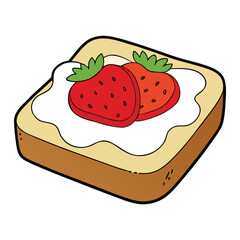Golden toast layered with creamy, tangy cream cheese, topped with sweet, juicy strawberry slices for a fresh, colorful, and irresistible breakfast or snack treat.
