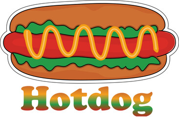A simple vector illustration of a delicious hotdog