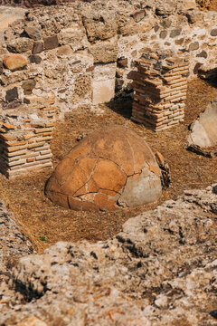  Broken amphora in ancient Roman site of Nora