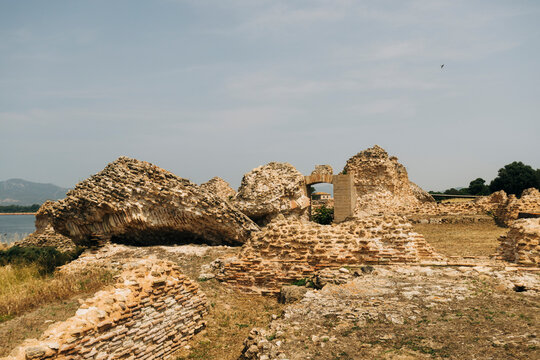  Crumbling Roman stone walls at Nora ruins