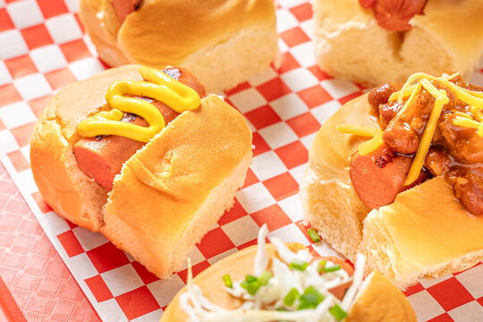 Mini Hot Dog Slider With Mustard