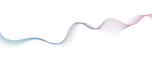 Flowing Dot Wave halftone gradient pattern on transparent background	
