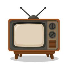Old vintage  television retro TV isolated on white background