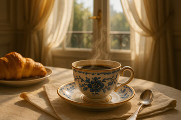 Obraz premium Coffee and Croissant