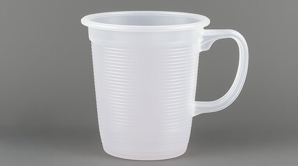 Studio photo of translucent measuring cup with subtle shadows and clean form, taken at 50mm focal length with mirrorless camera, no markings or text visible