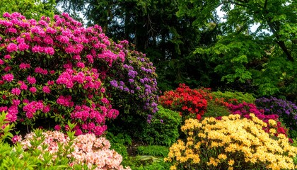 Obraz premium Vibrant rhododendron garden