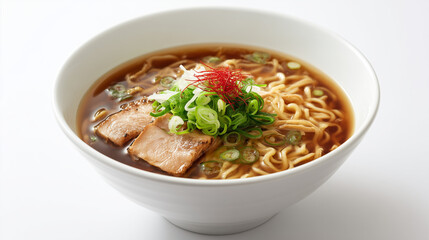 Fototapeta premium 細麺とチャーシューが美味しそうな醤油ラーメン