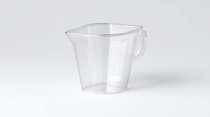 Clear plastic water jug with side handle captured in studio lighting using 50mm lens on mirrorless camera, high clarity showing gentle highlights and grip detail