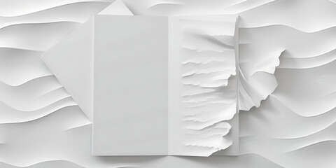 Obraz premium White paper with crumpled edges on a textured background 