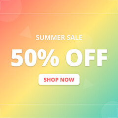 Vibrant Summer Sale Banner with Bold Typography