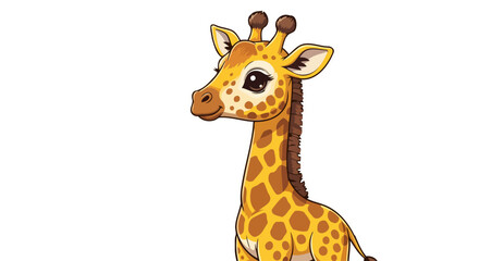 Fototapeta premium adorable baby giraffe cartoon perfect for childrens products