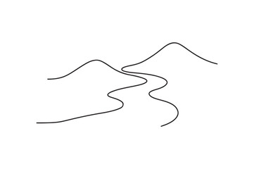River Flow continuous one line drawing minimalism design
