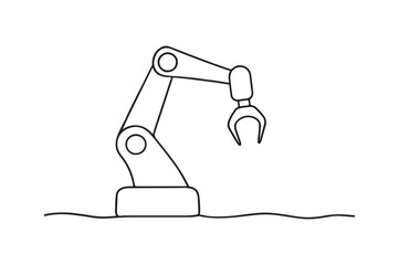 Robotic Arm continuous one line drawing minimalism design
