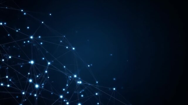 Abstract network of glowing points and lines, creating a complex interconnected system.