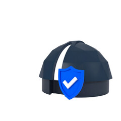 Safety helmet with protection symbol illustration