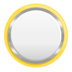 Shiny Blank Yellow Bordered Round Button Icon