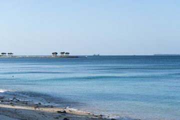 穏やかな朝の備瀬海岸
