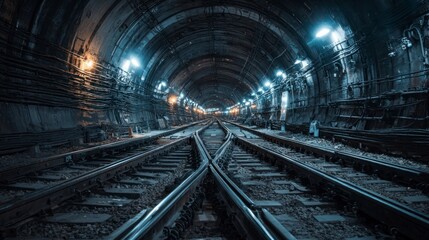 Underground railroad tunnel intersection