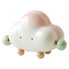 Fototapeta premium Digital cloud with interconnected nodes concept. Cute cloud-shaped lamp, perfect for cozy home decor.