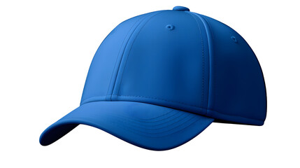 Isolated blue baseball cap on  a transparent background studio shot