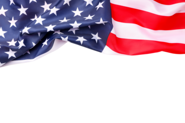 Patriotic red, white, and blue scene, isolated on white, PNG