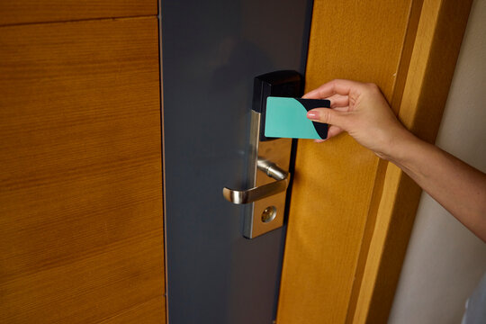 Unlocking the door with a key card