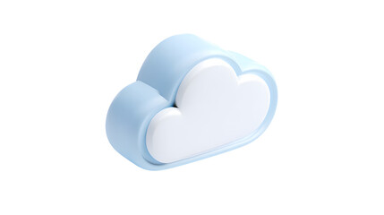 A single cloud shaped night light on a transparent background