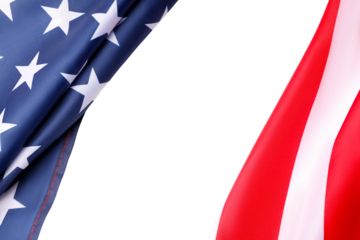 Two flags symbolize Labor Day's importance, isolated on white, PNG