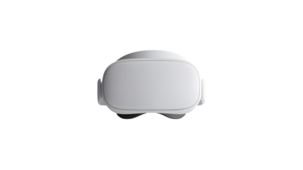 A white vr headset isolated on a transparent background in studio