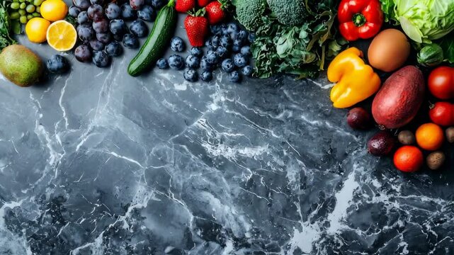 Healthy Food on Marble Table