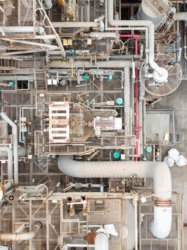 Aerial Industrial Plant Complex with Processing Equipment
