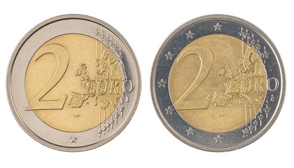 Euro coins detailed view