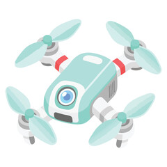 Cute Cartoon Quadcopter Drone with Camera for Aerial Photography
