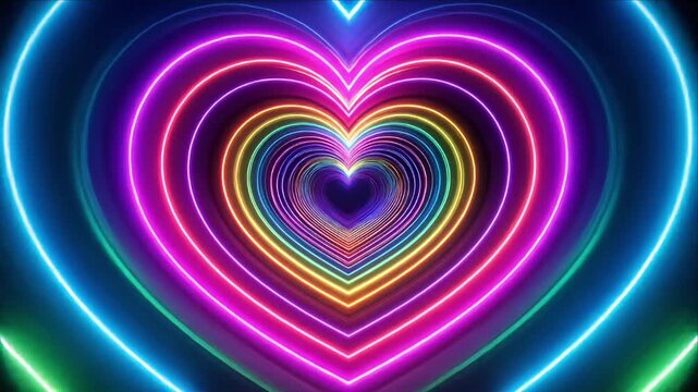 Neon heart tunnel design