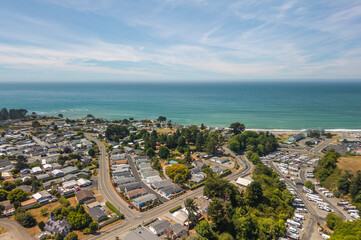 Fototapeta premium City of Brookings, Oregon, drone shot.